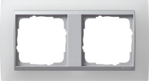 Gira 021250 Abdeckrahmen 2fach fuer Farbe Alu Gira Event Opak Weiss