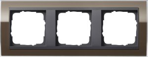 Gira 0213768 Abdeckrahmen 3fach fuer Anthrazit Gira Event Klar Braun