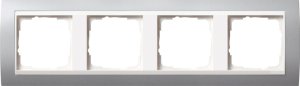 Gira 0214326 Abdeckrahmen 4fach fuer reinweiss Gira Event Farbe Alu