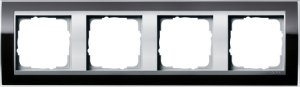 Gira 0214736 Abdeckrahmen 4fach fuer Farbe Alu Gira Event Klar Schwarz