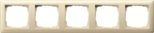 Gira 021501 Abdeckrahmen 5fach Standard 55 Cremeweiss