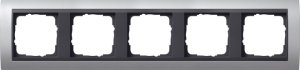 Gira 021506 Abdeckrahmen 5fach fuer Anthrazit Gira Event Farbe Alu