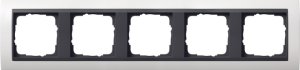 Gira 021507 Abdeckrahmen 5fach fuer Anthrazit Gira Event Reinweiss matt