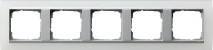 Gira 021550 Abdeckrahmen 5fach fuer Farbe Alu Gira Event Opak Weiss