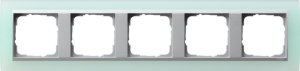 Gira 021551 Abdeckrahmen 5fach fuer Farbe Alu Gira Event Opak Mint