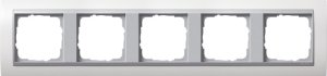 Gira 0215806 Abdeckrahmen 5fach fuer Farbe Alu Gira Event Reinweiss
