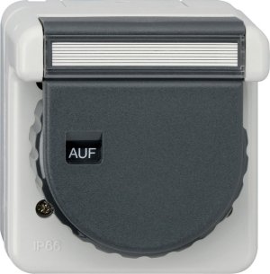 Gira 044031 SCHUKO-Steckdose BSF Bajonett WD Aufputz Grau