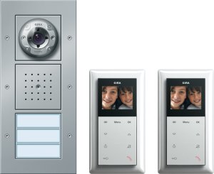 Gira 049546 Zweifam.haus-Paket Video Tuerkommunikation Farbe Alu