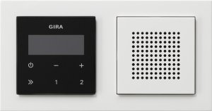 Gira 049572 Unterputz-Radio RDS mit E2 Rahmen Gira E2 Weiss/Reinweiss