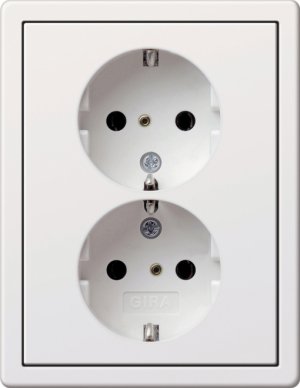 Gira 0780112 Doppel-SCHUKO Flaechenschalter Reinweiss