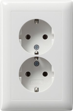 Gira 078203 Doppel-SCHUKO kompakt Standard 55 Reinweiss