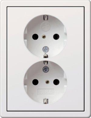 Gira 0783112 Doppel-SCHUKO KS Flaechenschalter Reinweiss