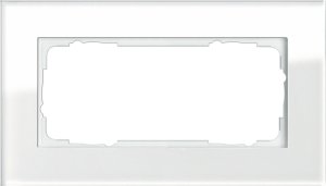 Gira 100212 Abdeckrahmen 2fach ohne Mittelsteg Gira Esprit Glas Weiss