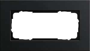 Gira 1002126 Abdeckrahmen 2fach ohne Mittelsteg Gira Esprit Aluminium Schwarz