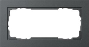 Gira 100223 Abdeckrahmen 2fach ohne Mittelsteg Gira E2 Anthrazit