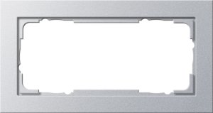 Gira 100225 Abdeckrahmen 2fach ohne Mittelsteg Gira E2 Farbe Alu