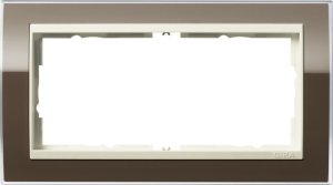 Gira 1002761 Abd.rahmen 2f o. MS fuer cremeweiss Gira Event Klar Braun