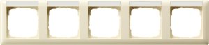 Gira 109501 Abdeckrahmen 5fach BSF waagerecht System 55 Cremeweiss