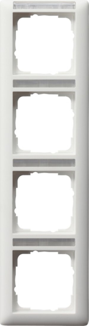 Gira 111427 Abdeckrahmen 4fach BSF senkrecht Standard 55 Reinweiss matt