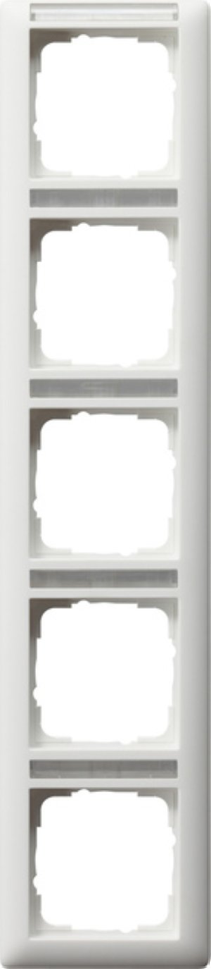 Gira 111527 Abdeckrahmen 5fach BSF senkrecht Standard 55 Reinweiss matt