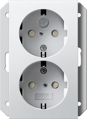 Gira 273103 Doppel-SCHUKO KS, fuer 1fach Dose System 55 Reinweiss