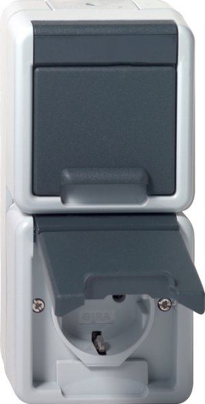 GIRA SCHUKO 2f senkr. KD WG AP 478030