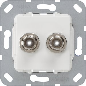Gira 563003 BNC 2fach Crimpanschluss Einsatz Reinweiss