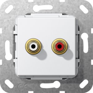Gira 563103 Cinch Audio Gender Changer Einsatz Reinweiss