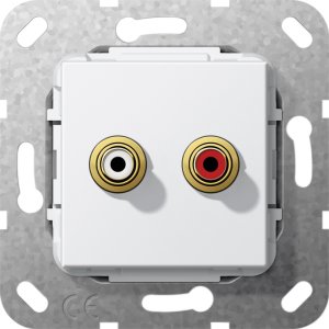 Gira 563203 Cinch Audio Loetanschluss Einsatz Reinweiss