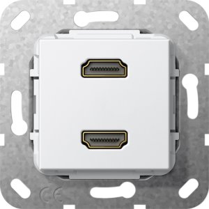 Gira 567203 HDMI 2fach Kabelpeitsche Einsatz Reinweiss