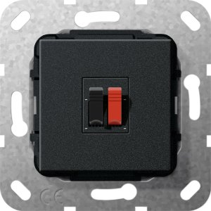 Gira 569210 Lautsprecher-Anschluss 1fach Einsatz Schwarz matt