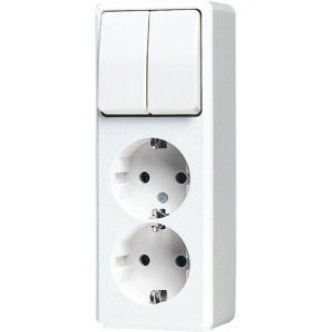 Jung SCHUKO Zweifach-Steckdose mi 625AWW