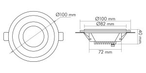 Nobile LED-GLAS-PANEL-100-R-WEIß-5W-840-35, 1560606411