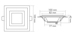 Nobile LED-GLAS-PANEL-100-Q-WEIß-5W-840-35, 1560606511