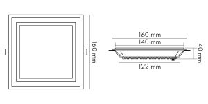 Nobile LED-GLAS-PANEL-160Q-WEISS-11W-SCCT-, 1560906147
