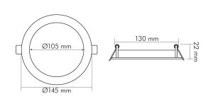 Nobile LED Panel LED-PANEL-FLAT-105-R-IP44, 1571135011