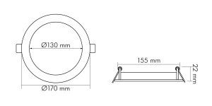 Nobile LED Panel LED-PANEL-FLAT-130-R-IP44, 1571435012