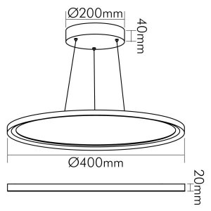 Nobile LED-PENDEL-PANEL-R400-WEISS-26W-840, 1574011011