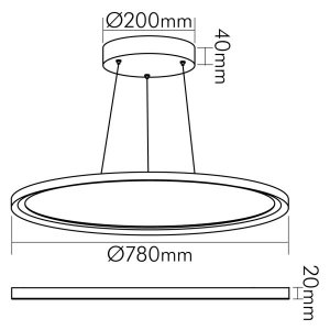 Nobile LED-PENDEL-PANEL-R780-WEISS-52W-840, 1577811011