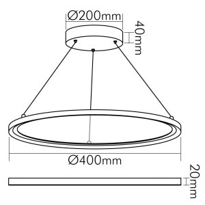 Nobile LED-PENDEL-PANEL-RT400-UGR19-WEISS-, 1584011012