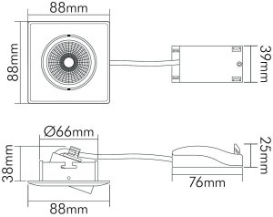Nobile 5068Q-ECO-DOB-CHROM-8W-840-38-DIM-C, 1868050213