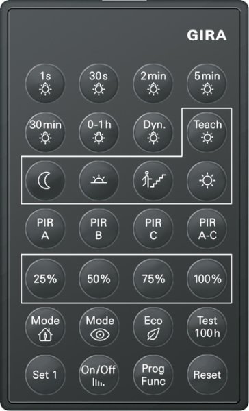 GIRA IR-Fernbedienung PIR 1 Zubeh 238200
