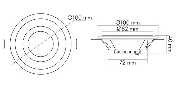 Nobile LED-GLAS-PANEL-100-R-WEIß-5W-840-35, 1560606411