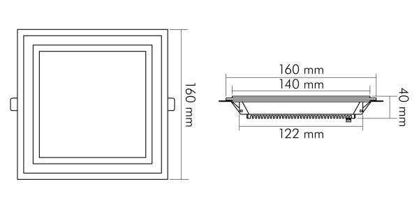 Nobile LED-GLAS-PANEL-160Q-WEISS-11W-SCCT-, 1560906147