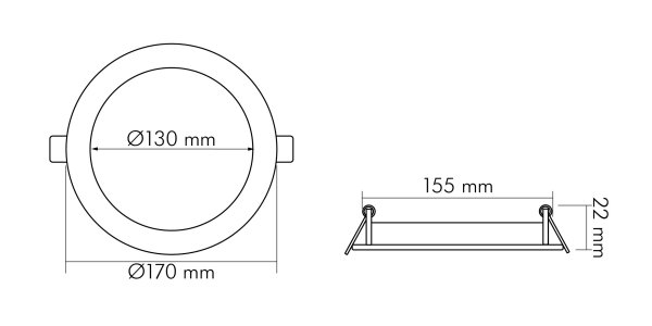 Nobile LED Panel LED-PANEL-FLAT-130-R-IP44, 1571435012